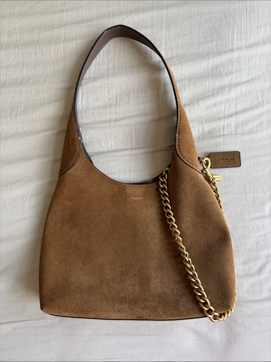Coach Handbags - Coach Brooklyn 28 Shoulder Bag Light Brown with Gold Chain